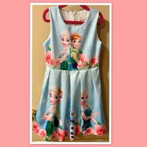 Frozen Elsa & Anna Pleated Dress ~ Size 7-8